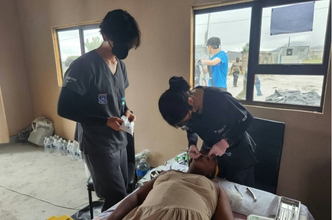 Free mobile dental clinic sponsored by African Leadership in Khayelitsha township of South Africa